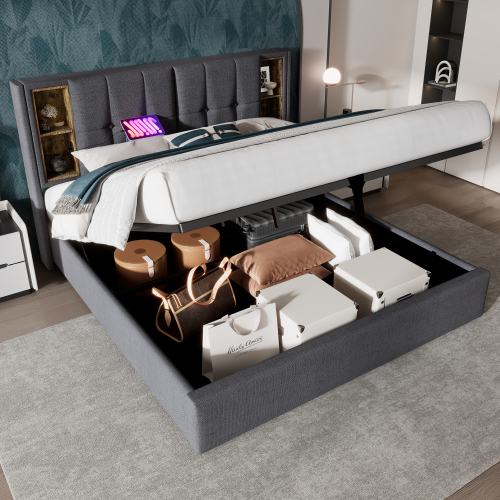 upholstered storage bed frame