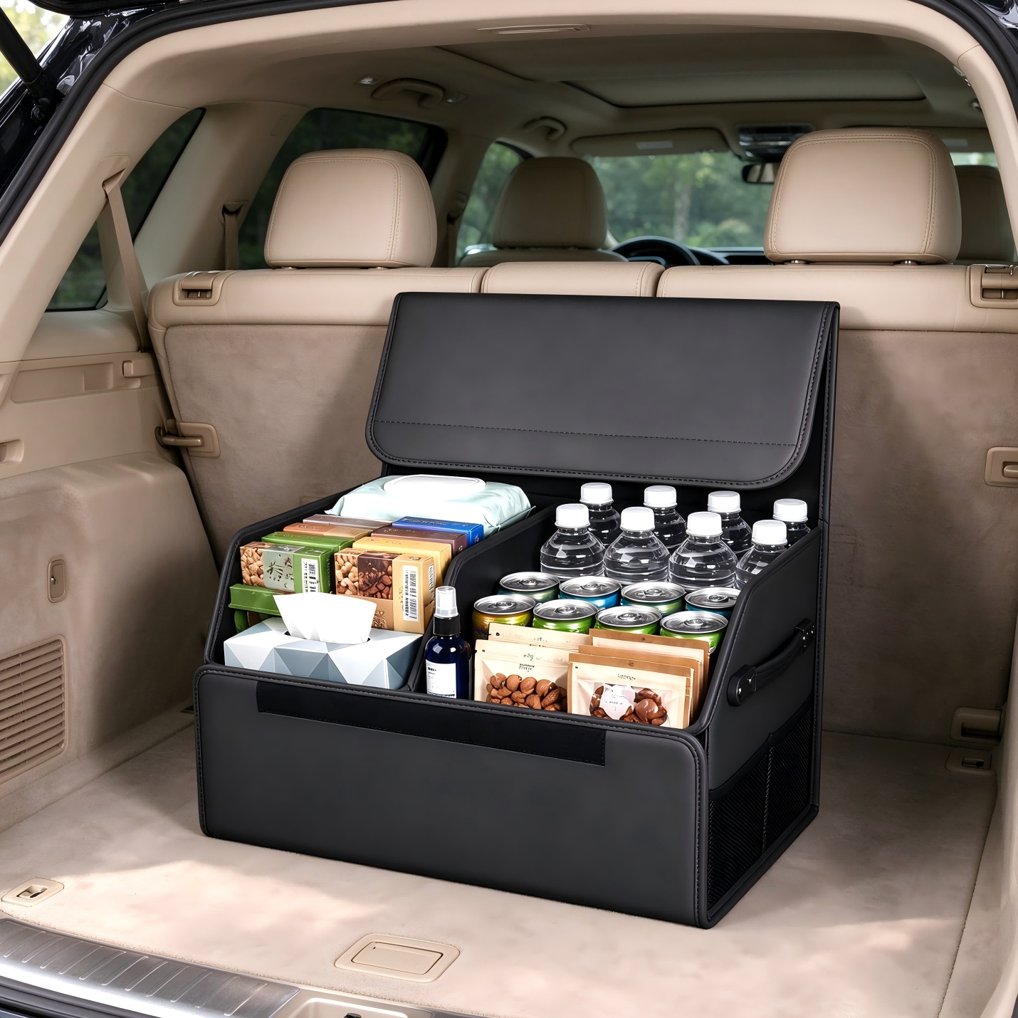 Foldable PVC Leather Car Trunk Organizer