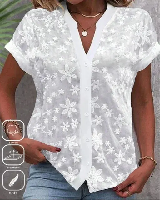 Damenbluse mit Spitze 2