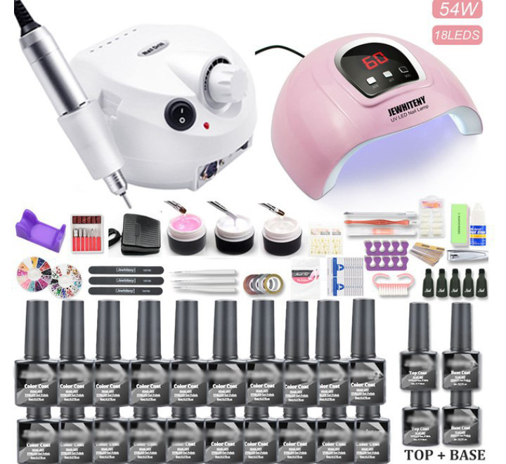 UV LED Nagelset mit Gellack und Fräser 2