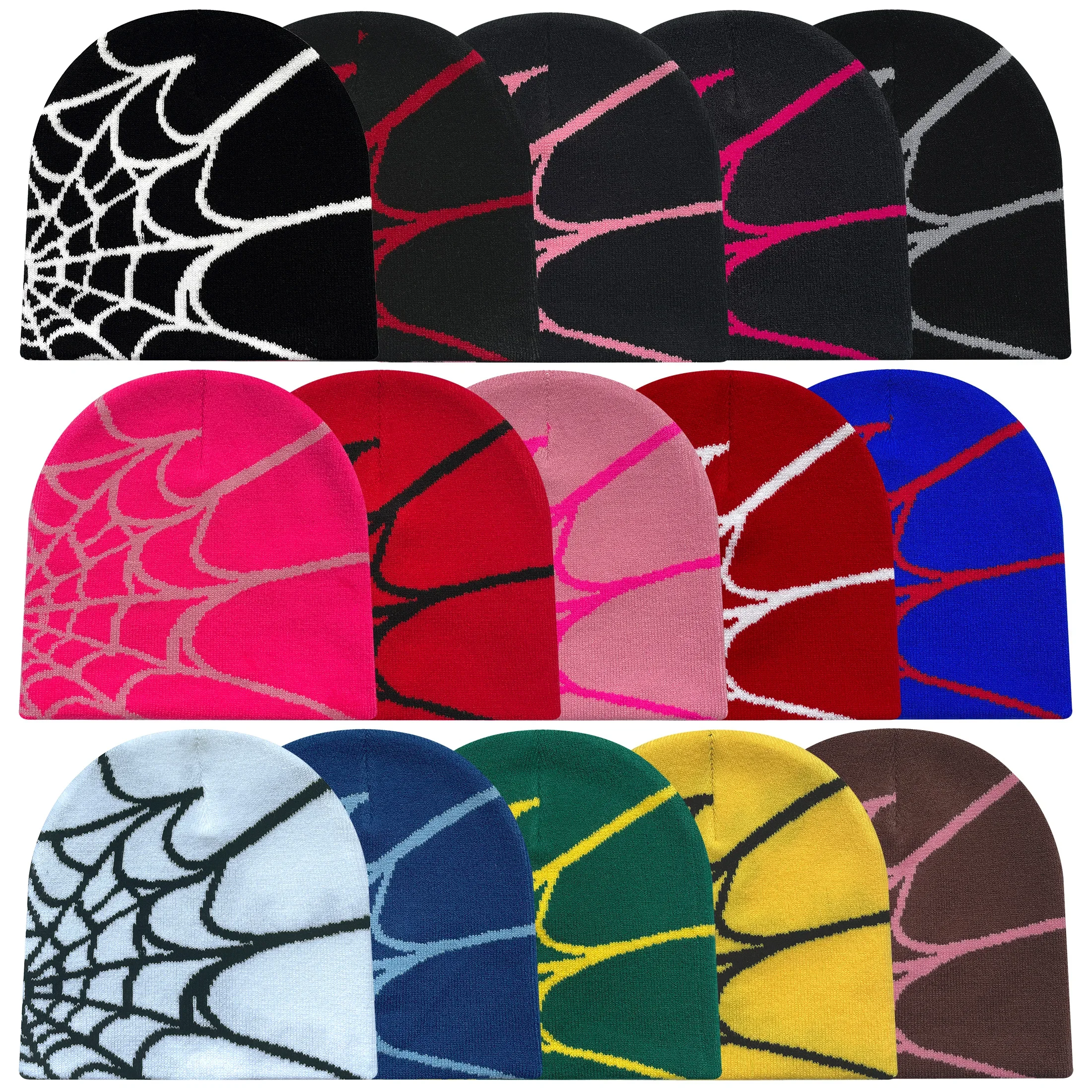 Four Seasons Herren- und Damen-Universal-Y2K-Strickmütze Spinnennetz Reiten Outdoor-Sport