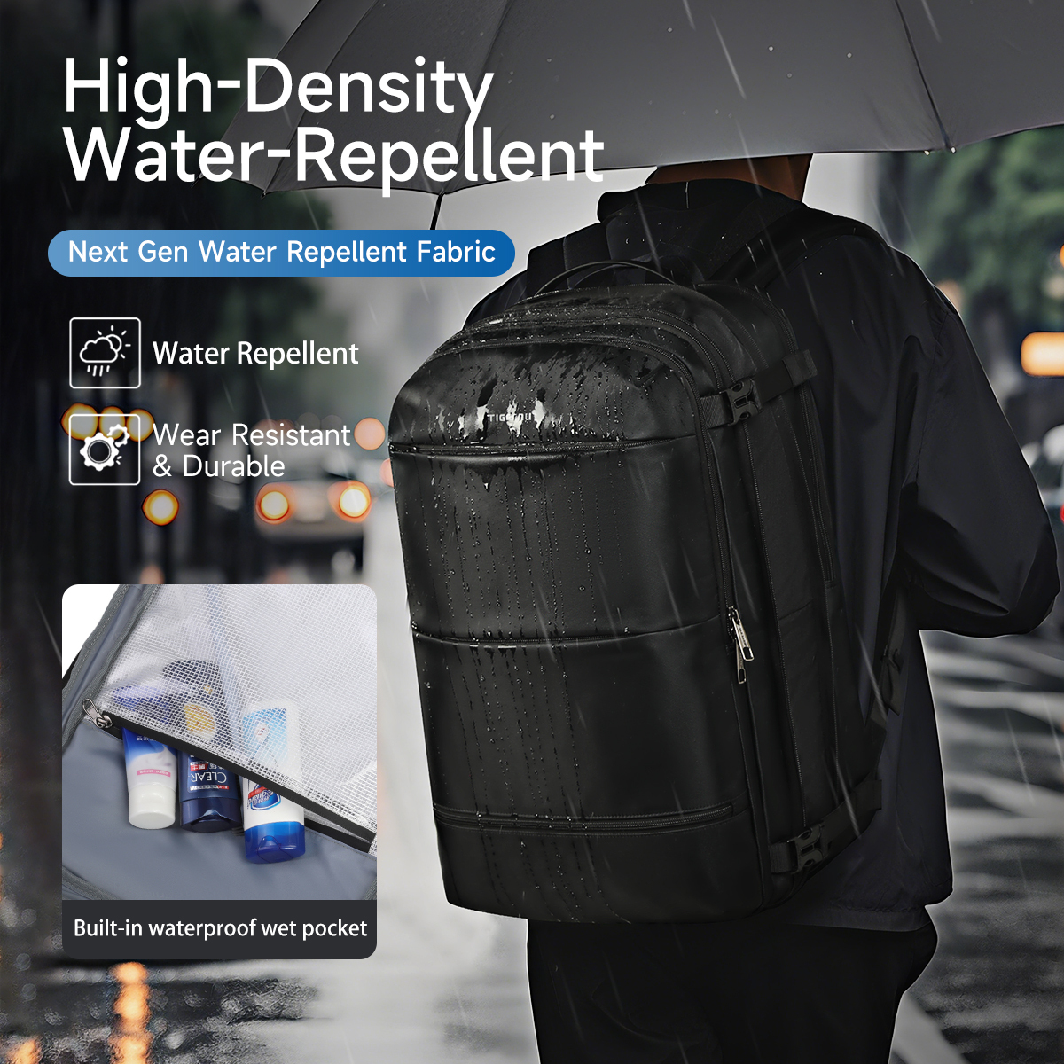 Tigernu Multifunctional Durable Expandable Waterproof Anti-Theft Backpack Airport 3