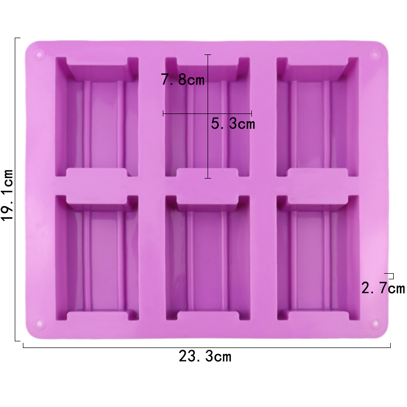 Rectangular H-Shape Silicone Soap Mold 2