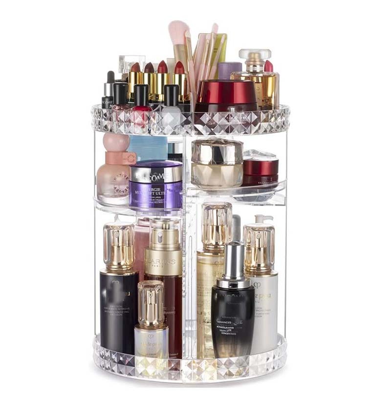 DIY Adjustable 360 Rotating Makeup Organizer Cosmetic Storage