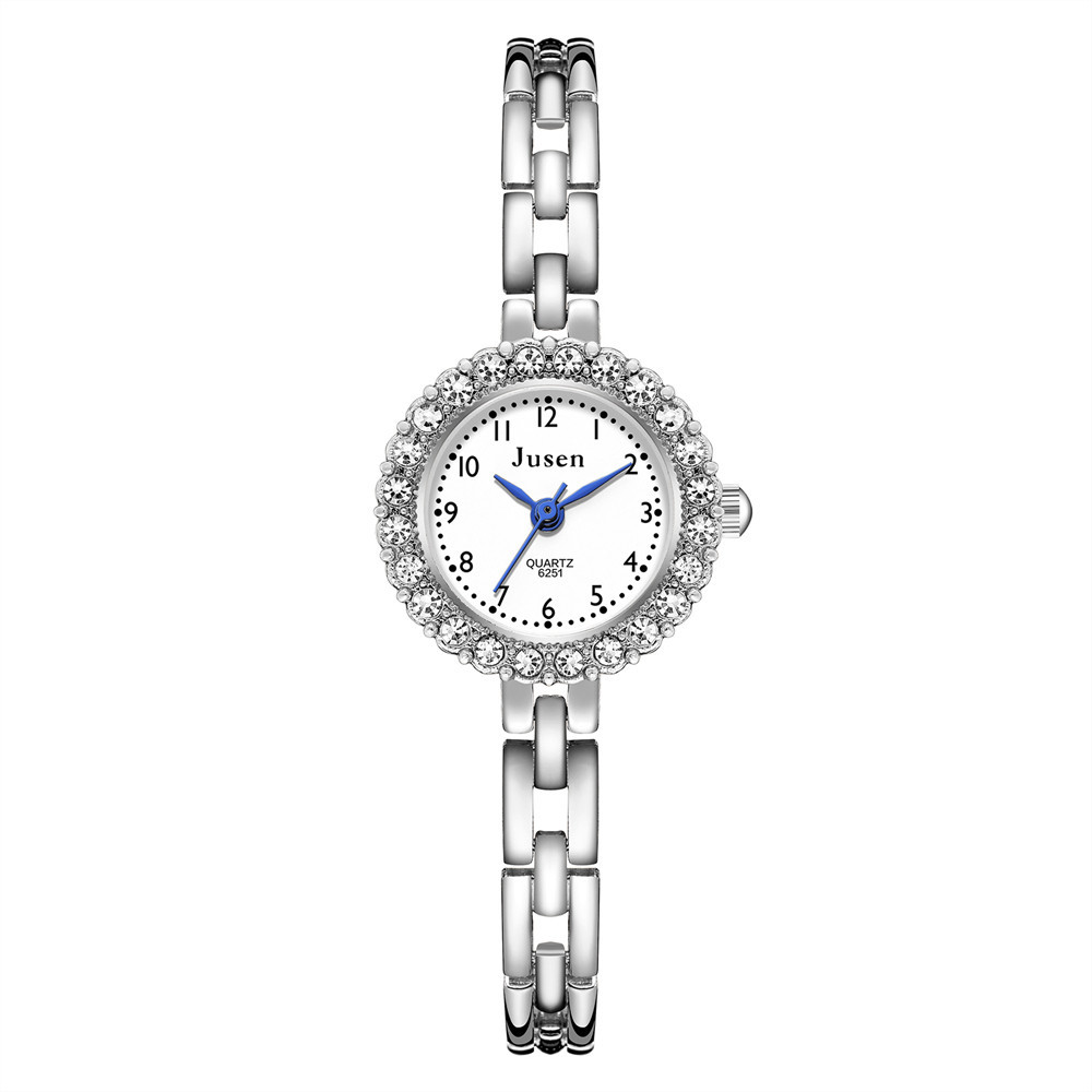 Diamond-studded Alloy Thin Steel Band Bracelet Digital Ladies