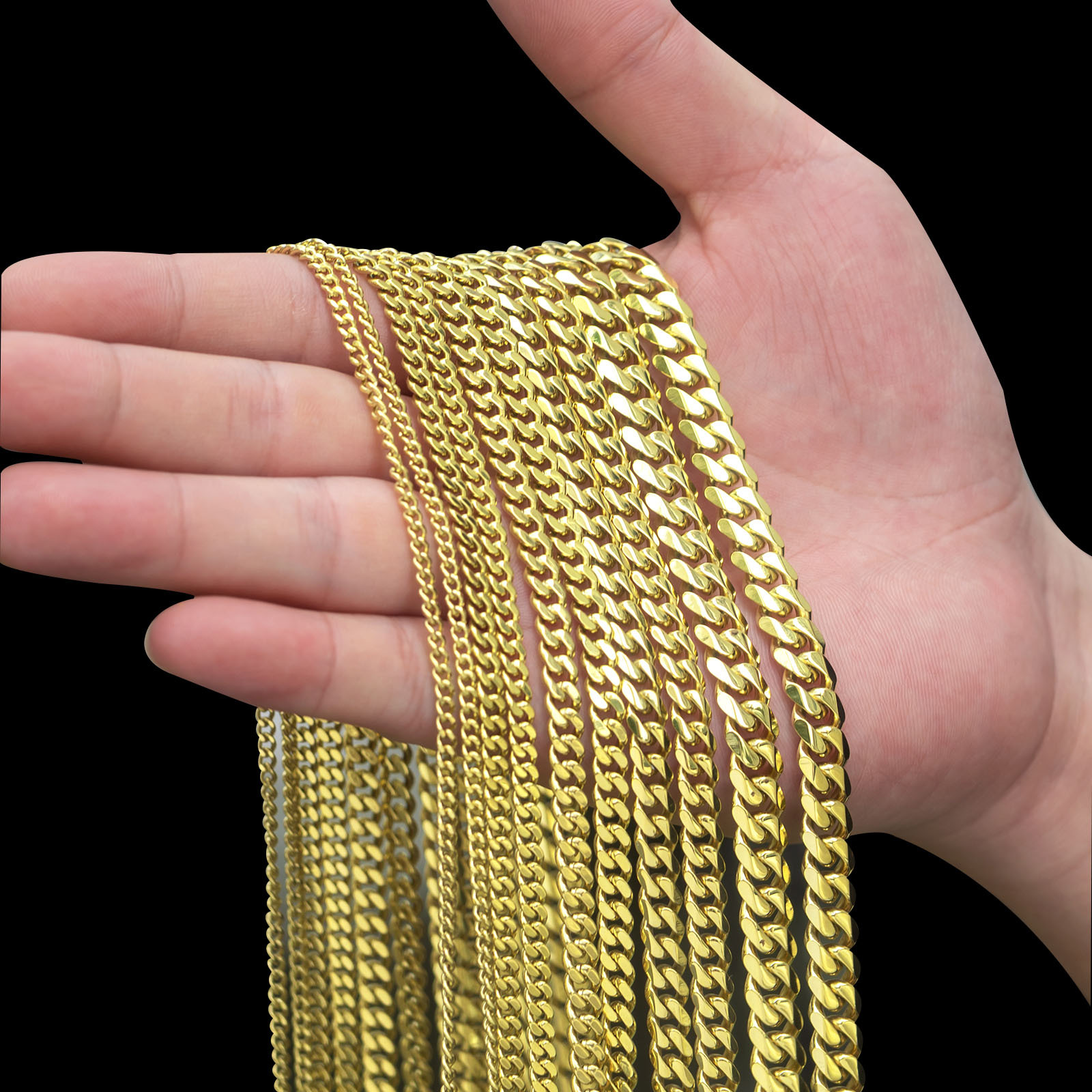 KRKC 6mm 8mm 14k Gold Plated Stainless Steel