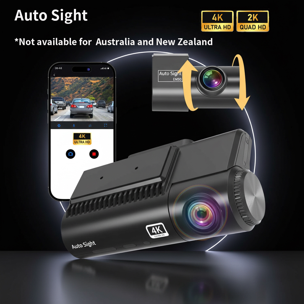 EM60 4K+2K Front and Rear Dash Cam 8MP