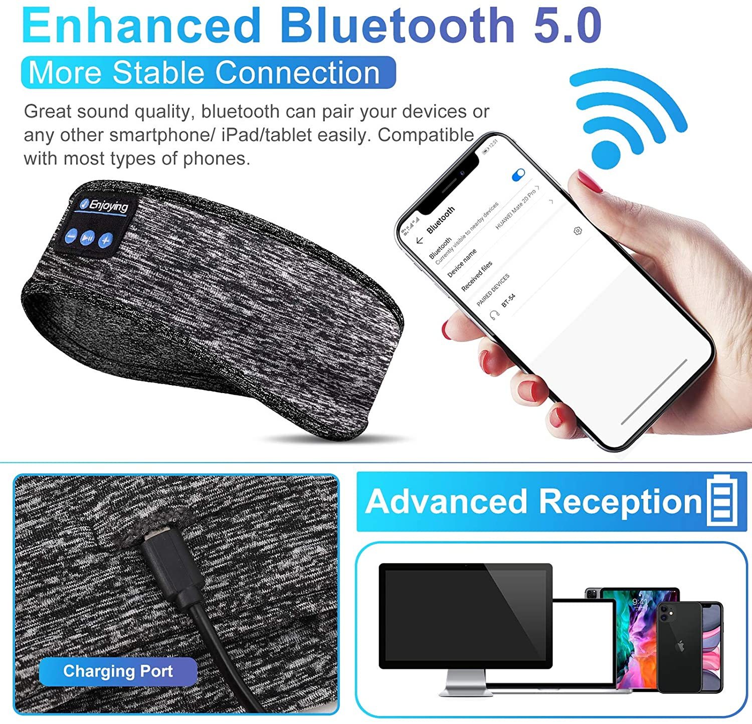 Bluetooth Sleep Headband for Sports 4