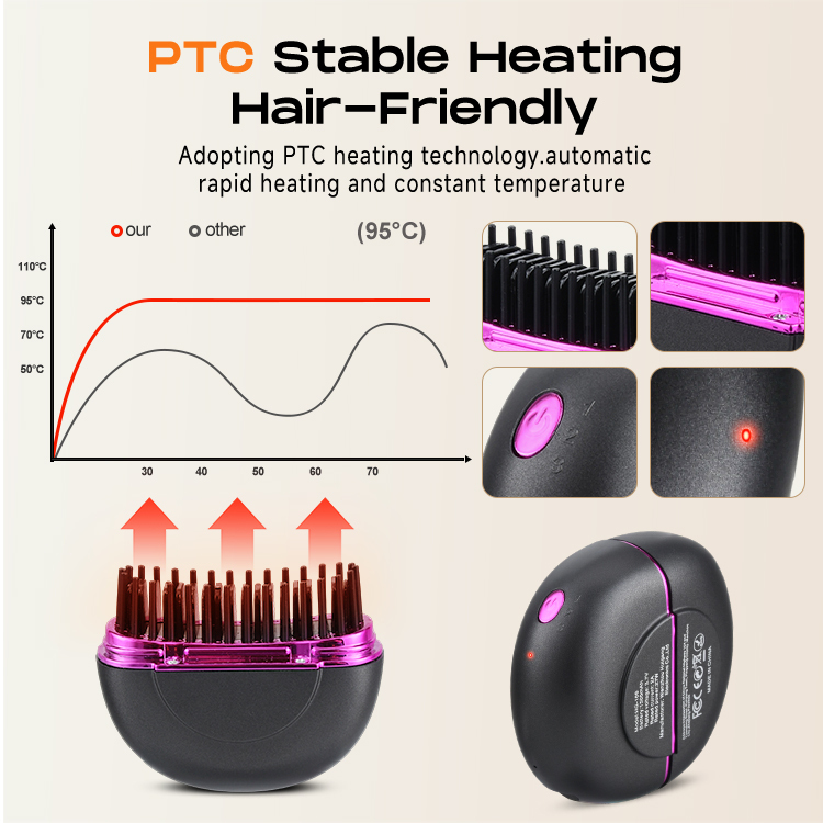 Pocket Size Hair Straightener Brush 2