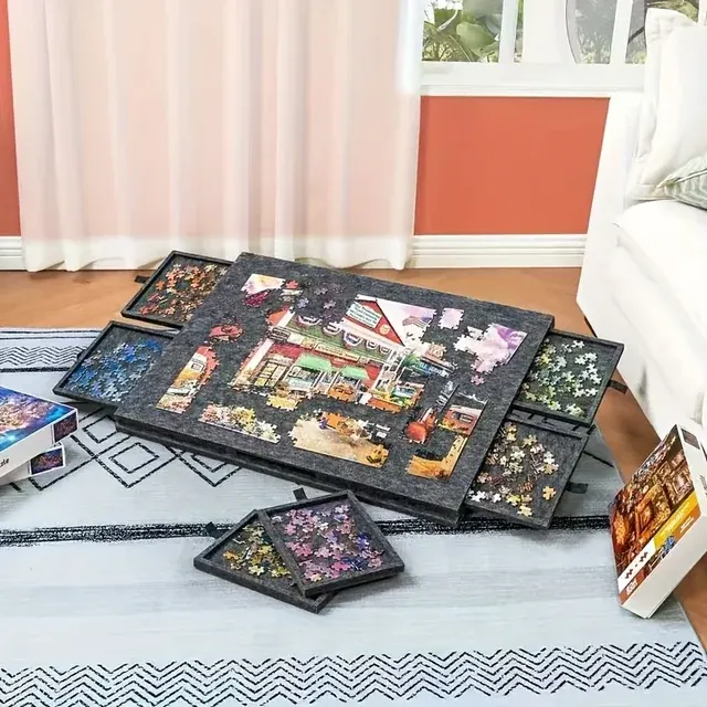 Puzzle Table With Drawers 2
