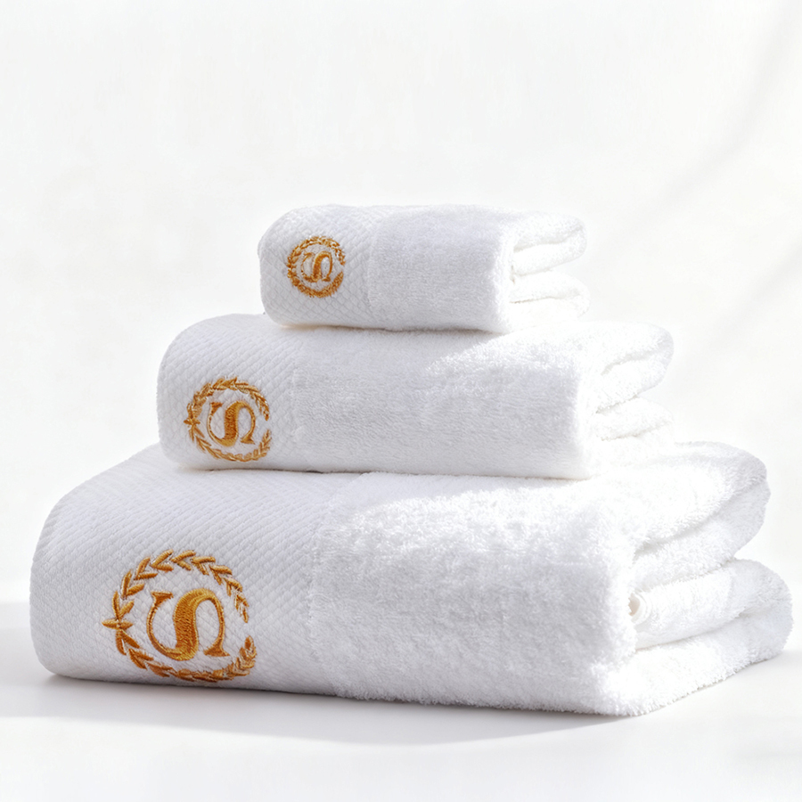 100% Cotton White 500-650Gsm Terry Bath Towels Set 4