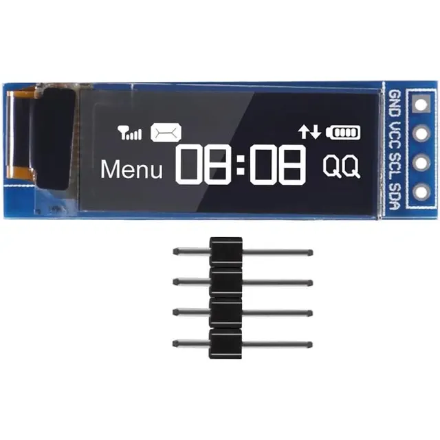 0.91 Inch I2C OLED Display Module Blue White 3