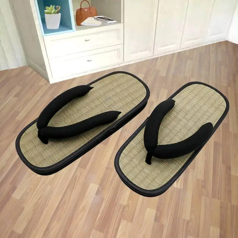 Japanische Geta Stroh Geflochtene Artikel Mann Flip Flops 4