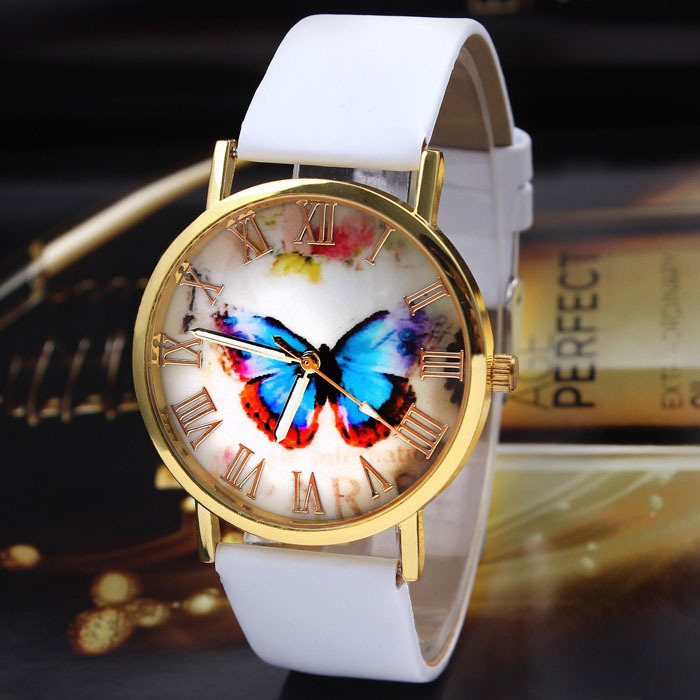 Roman Scale Butterfly Belt Watch Fashion Universal Gold