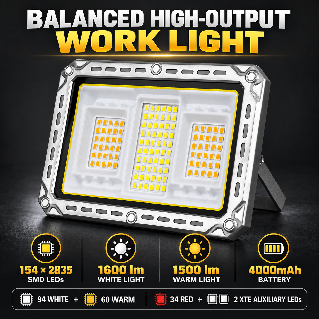 Solar Magnetic Power Bank Work Light 4