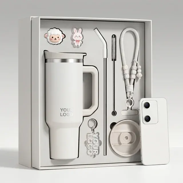 Edelstahl-Thermobecher 1,2 Liter mit Strohhalm 1