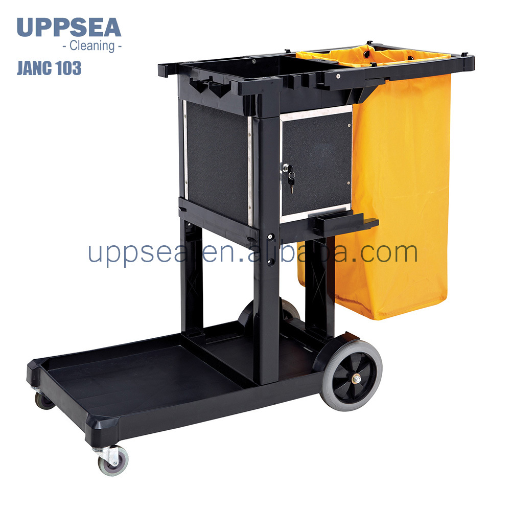 3-Shelf Janitorial Cart with Silent Wheels 4