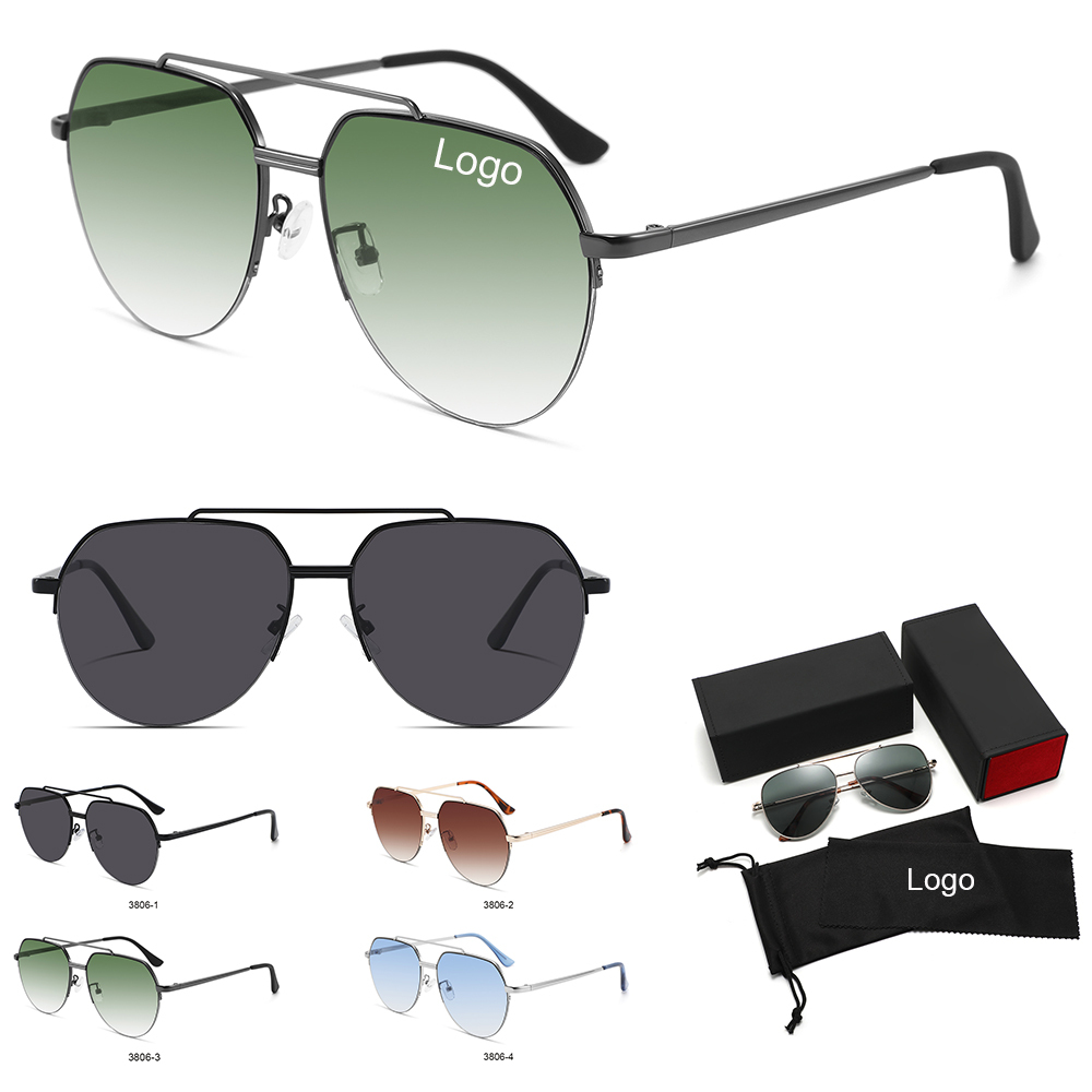 Retro Large Metal Frame Polarized Sunglasses Unisex Double 2