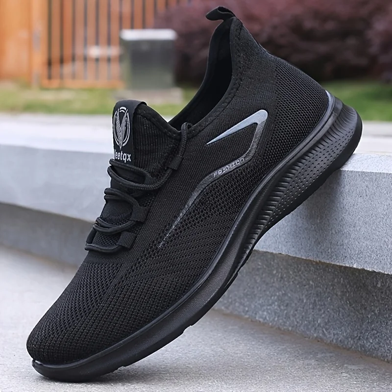 Atmungsaktive Leichte Herren-Strick-Sneaker Rutschfeste Trainingsschuhe für Laufen Basketball 2