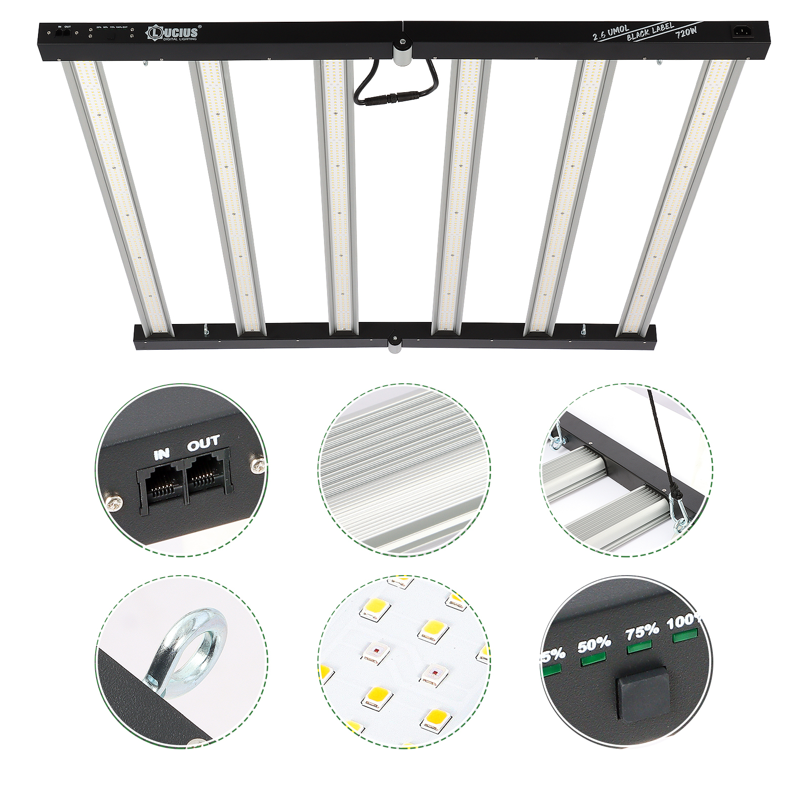 720W Aluminum Full Spectrum LED Grow Light 2