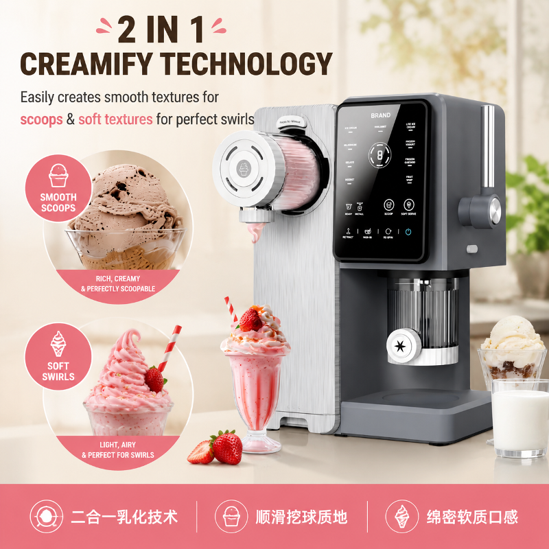 High Power 800W Automatic Ice Cream Maker 13 4