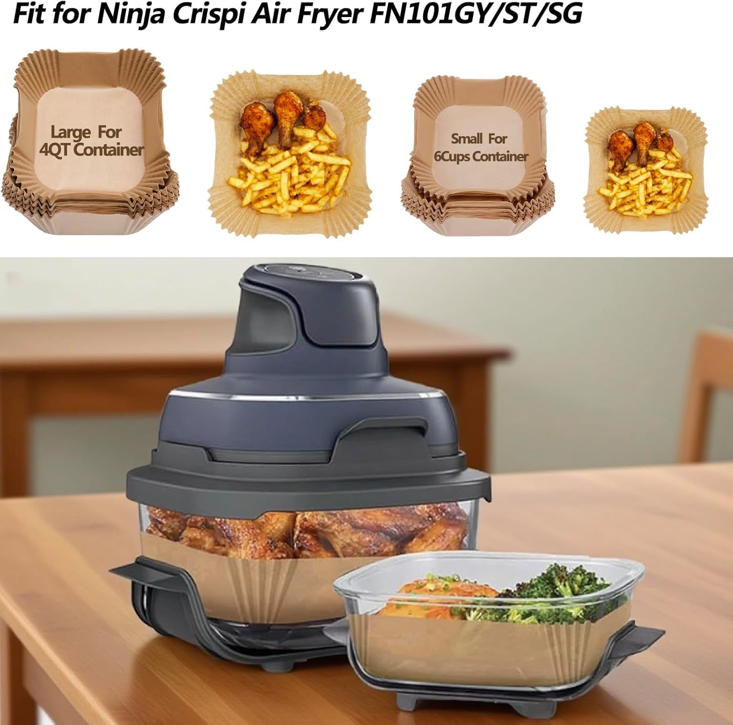 Disposable Baking Paper Air Fryer Liners 50 Pieces 4