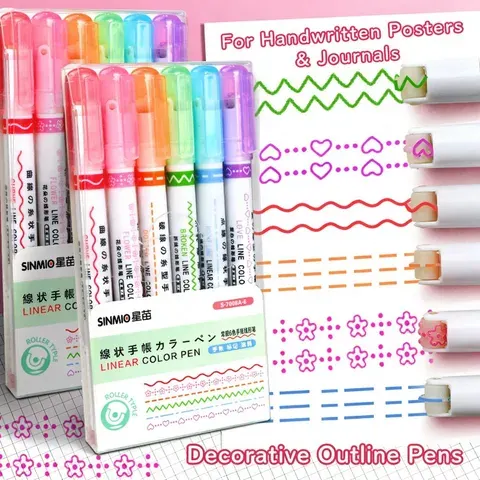 Kawaii Blumen Textmarker-Set 6-teilig