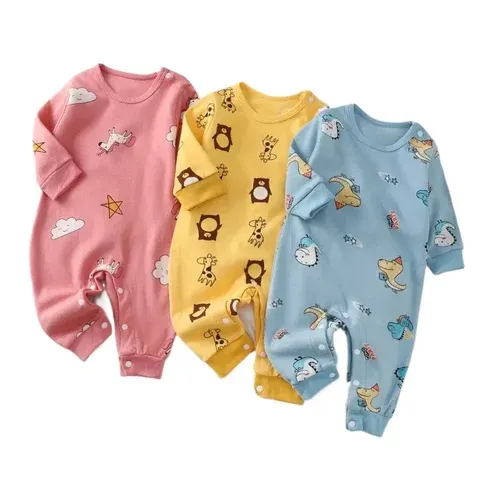 Langarm-Baby-Strampler aus Baumwolle, 0–18 Monate