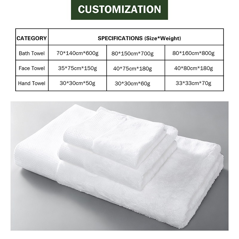 100% Cotton White 500-650Gsm Terry Bath Towels Set 2