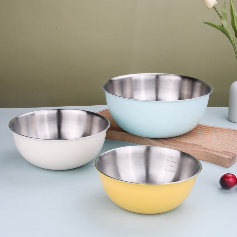 3-Piece Colored Nesting Stainless Bowl Set