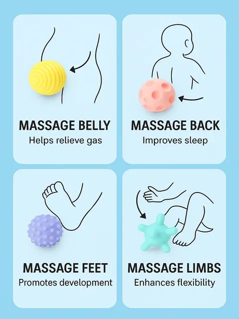 6er Set Baby Sensorikbälle Massageball 4