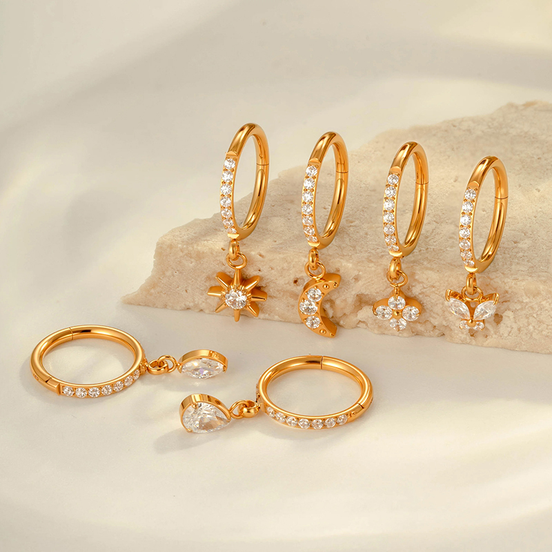 Titan Piercing Ohrringe Tragus Helix Set 4