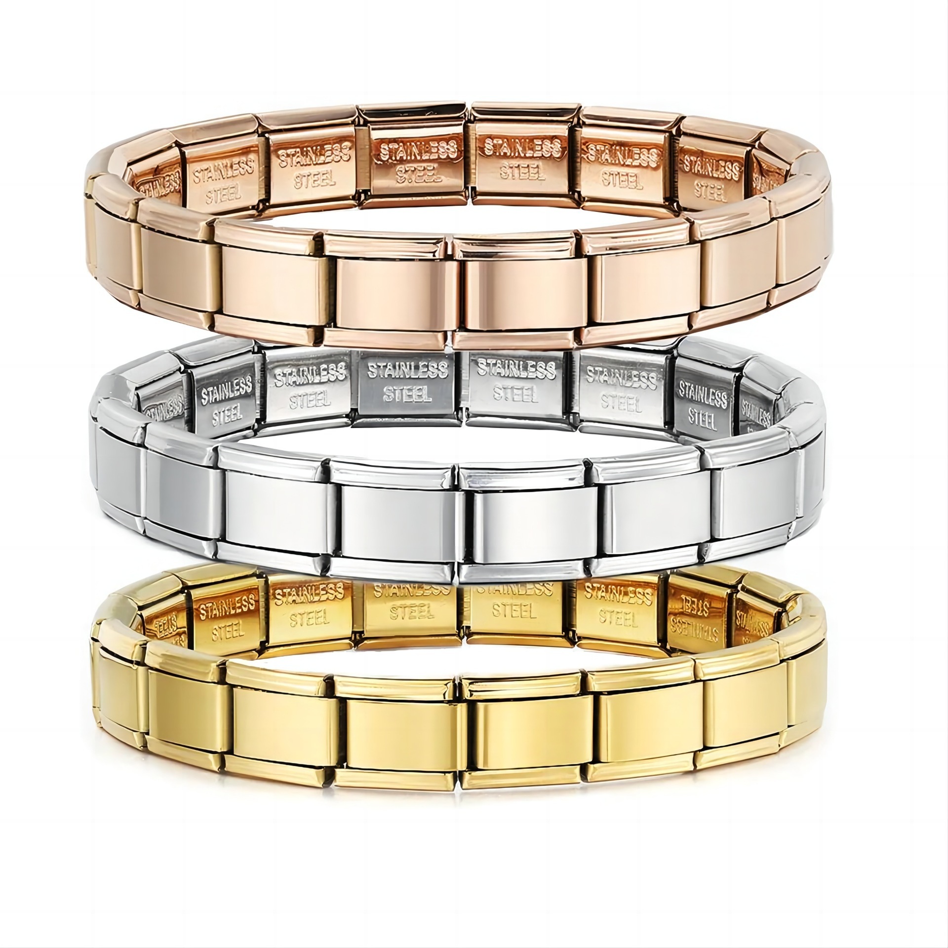 Plain Gold Plated Steel Charm Bangle