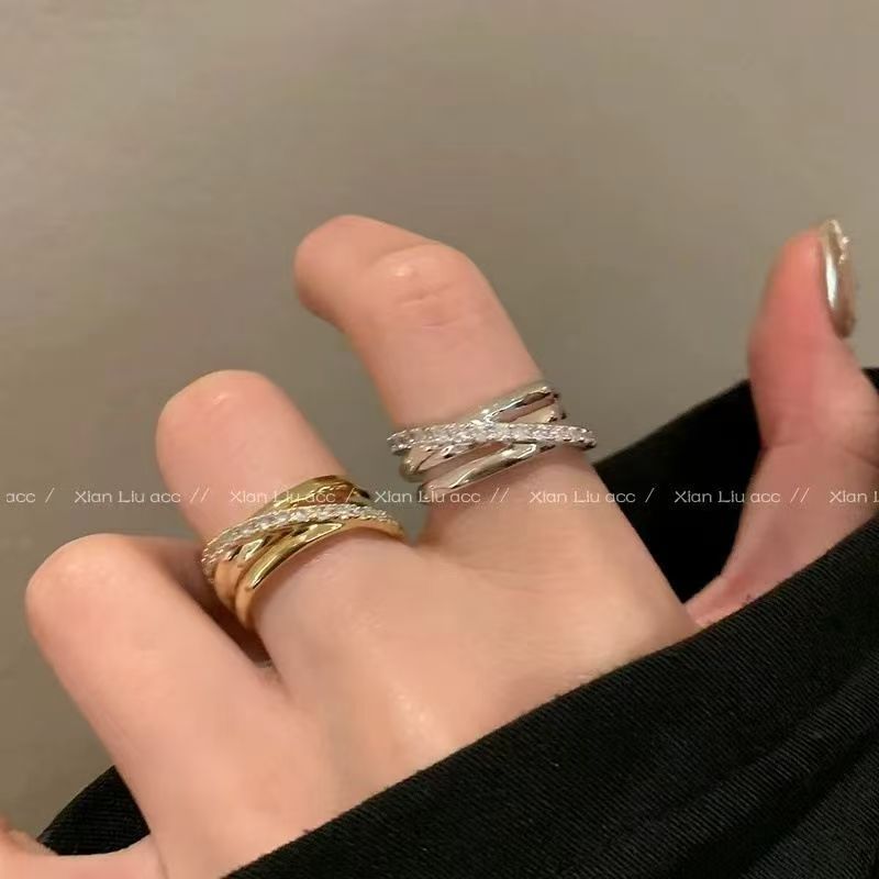 1 Piece Minimalist Cool Style Triple Ring Cross