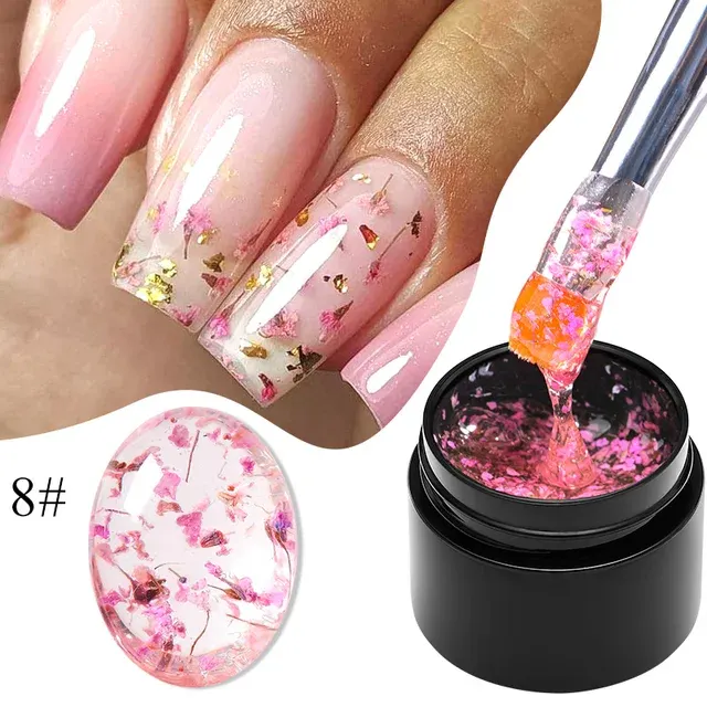 Pink Dried Flower Gel Nail Polish, 5 ml 1