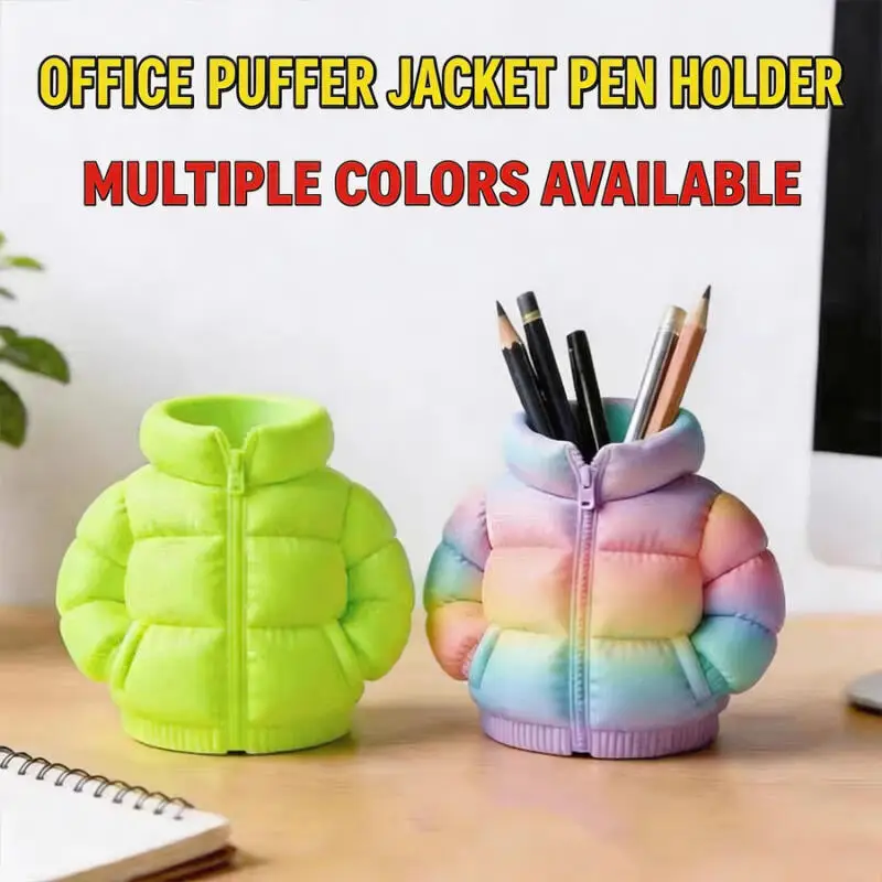 3D Puffer Jacket Pen Holder Desk 3