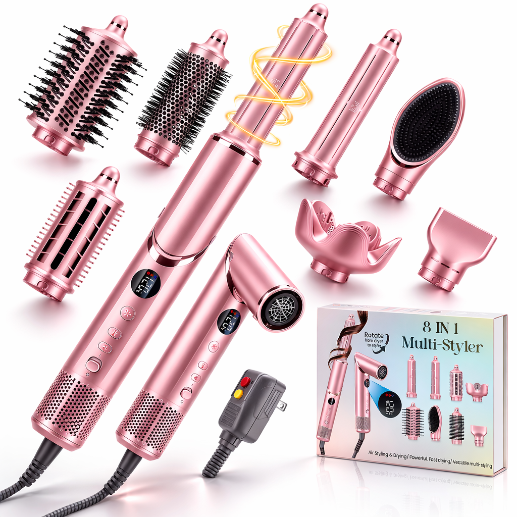 Rosegold Faltbarer 8-in-1 Haarstyler-Set