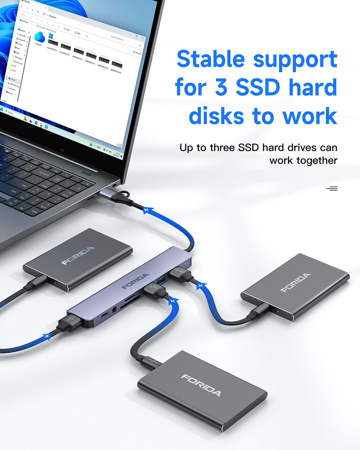 8-in-1 USB-C Hub mit SD- und Audioanschluss 4