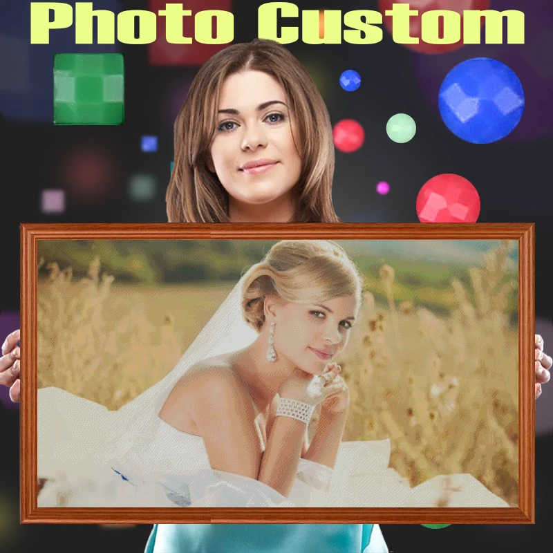HOMFUN Diamant-Malerei Fotos Individuelles Quadratisches Rundes Bild von