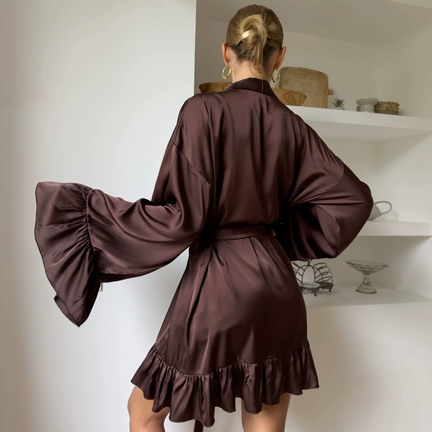 Women's Ice Silk Lace Two-Piece Nightgown Set 2