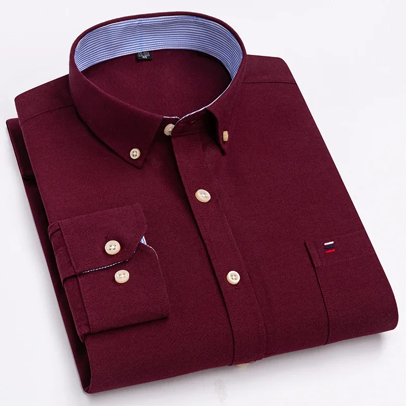 Übergröße 7XL 100% Baumwolle Oxford Langarm-Hemden für Herren 4