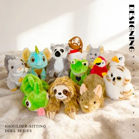 12 Styles Standing Shoulder Plush Toys Assortment