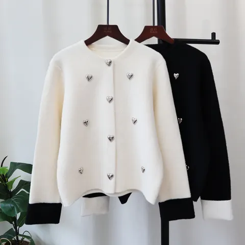 Love Contrast Color Design Knitted Double-faced Woolen Goods