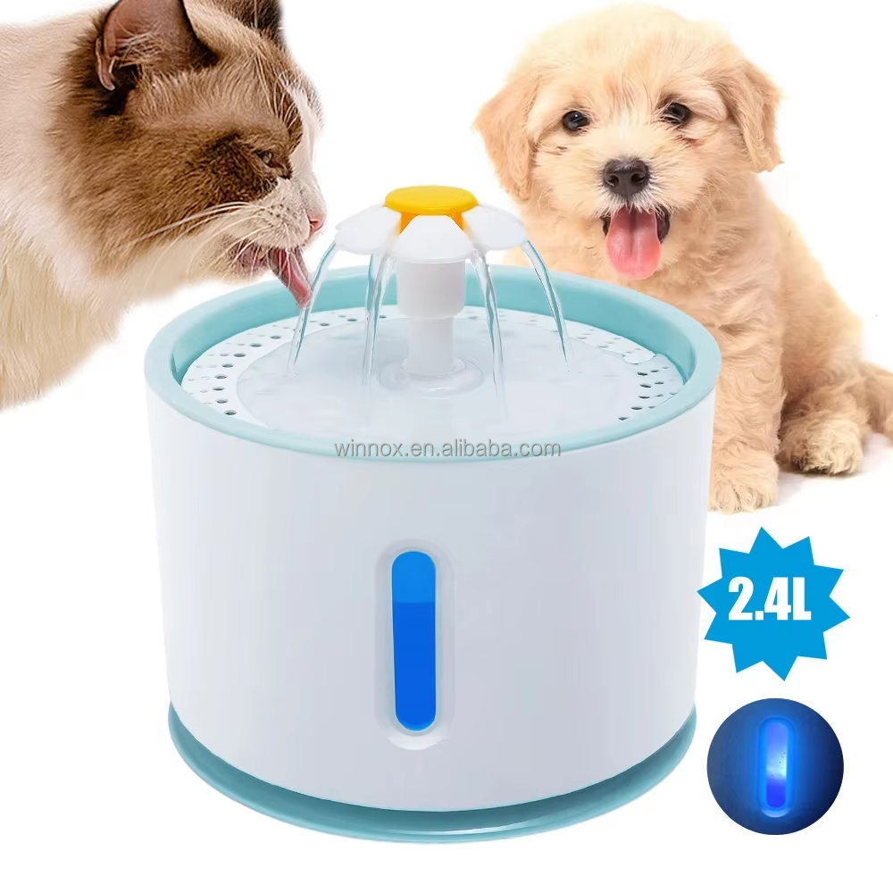 Große 2,4L Katzen Wasserbrunnen mit Filter 4