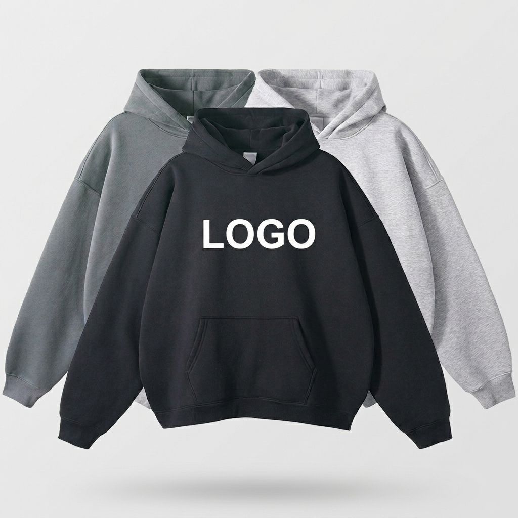 Cotton Hoodies Heavyweight Fleece Blank Oversized Plus Size