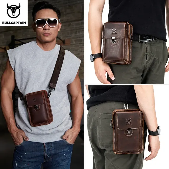 Men's Crazy Horse Leather Crossbody Bag 2