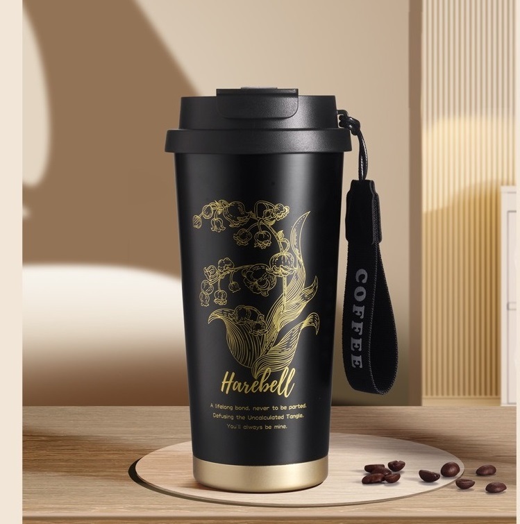 Double-Wall Ceramic Travel Mug 500ml Handle