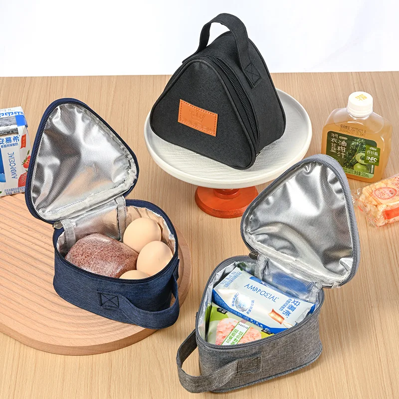 Mini-Dreiecks-Thermo-Lunch-Tasche aus Aluminiumfolie Tragbare Isolierte Kühltasche für Studenten 4