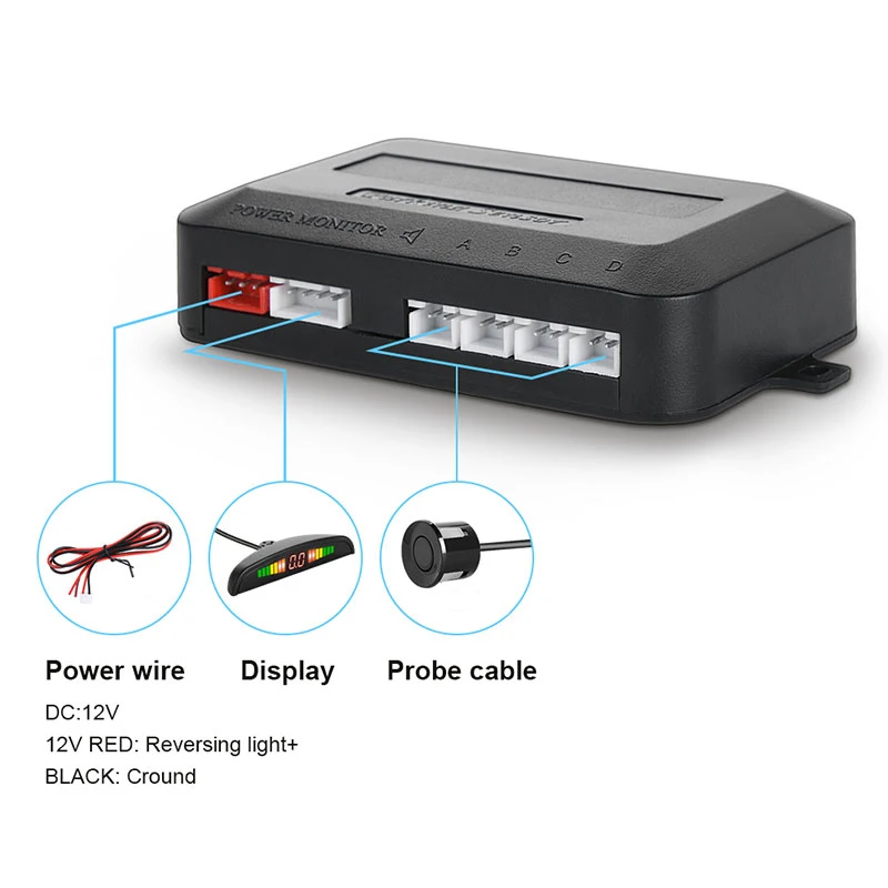 Car Parking Sensor Kit, 4 Radar Sensors 4