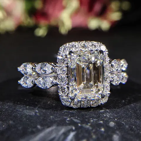 Princess Cut Simulated Diamond Ring For Women Fancy
